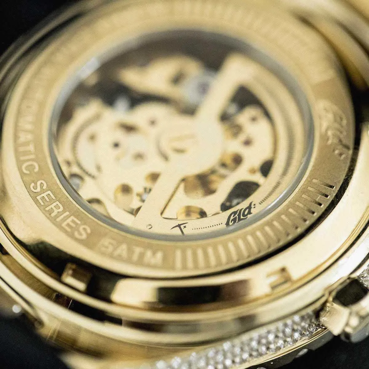 42MM Iced Alpha Era® Luminous Skeleton Gold