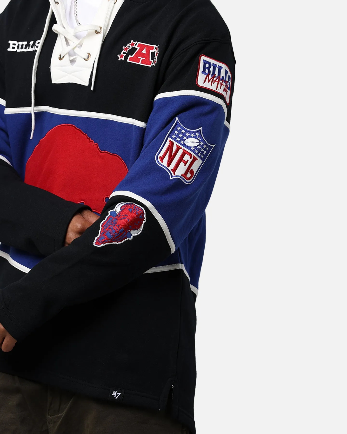 47 Brand Buffalo Bills NFL   Legacy Lacer Hoodie Jet Black