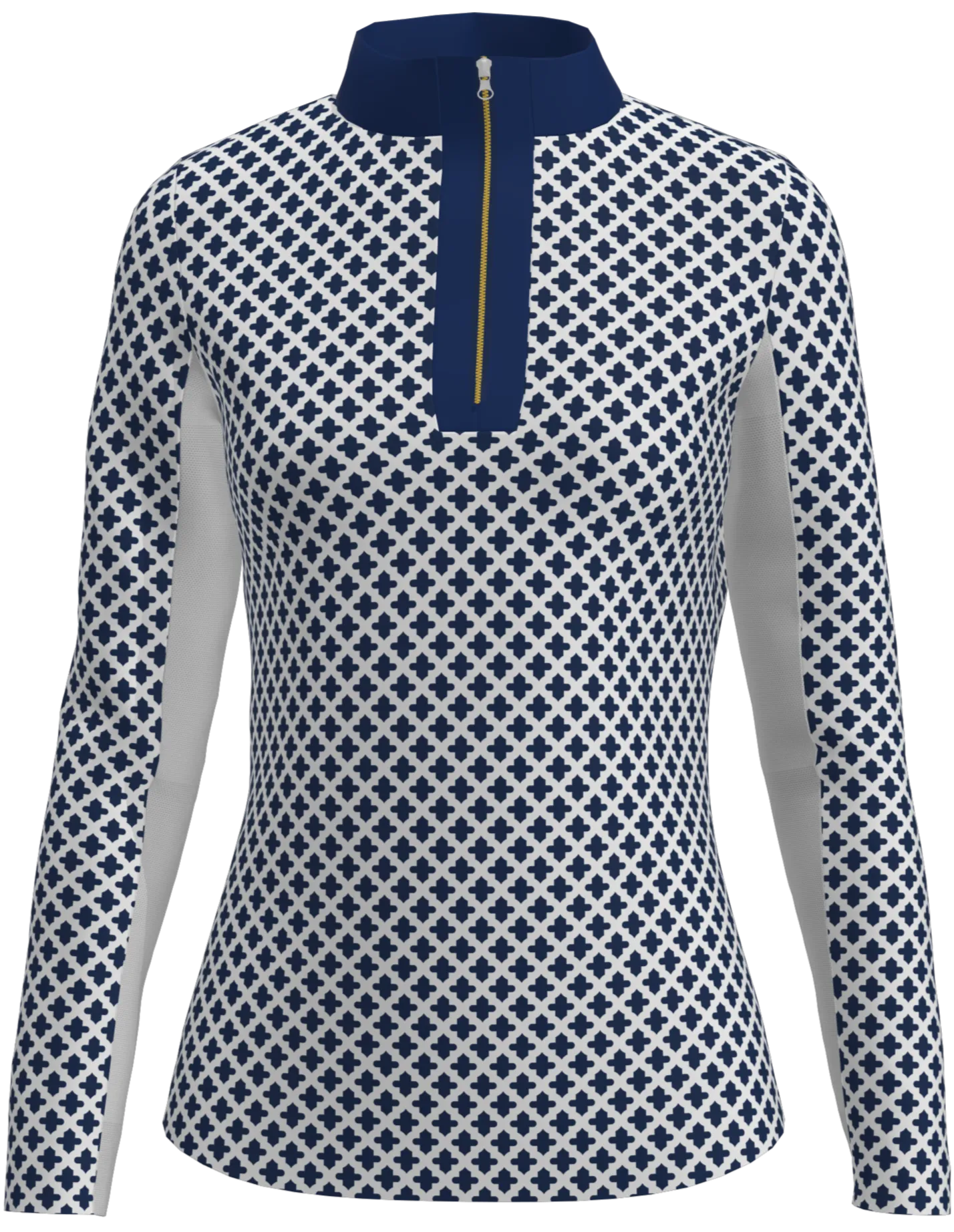 AB SPORT Women's Long Sleeve Mosaic Navy Print UV 40 Sun Shirt - LS02-MOSNW
