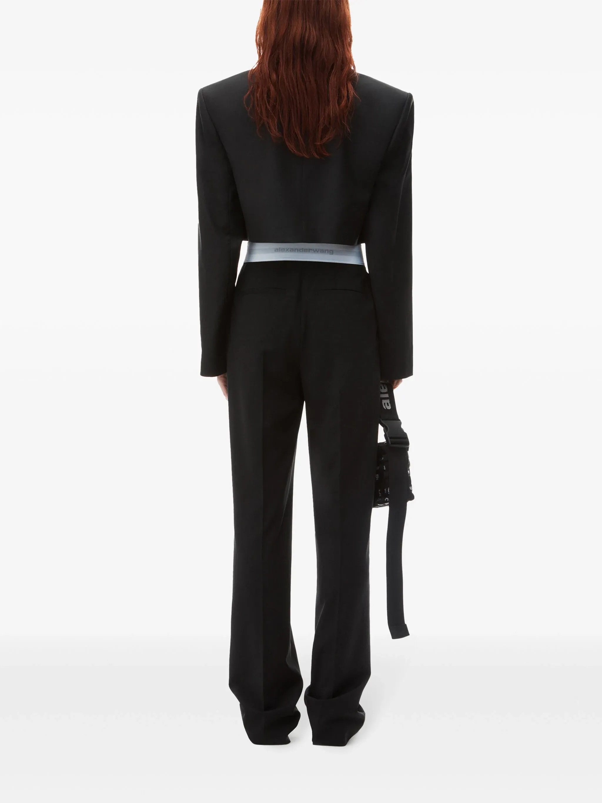 ALEXANDER WANG - Women High Waisted Pleated Pant With Logo Elastic