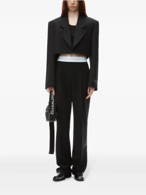 ALEXANDER WANG - Women High Waisted Pleated Pant With Logo Elastic