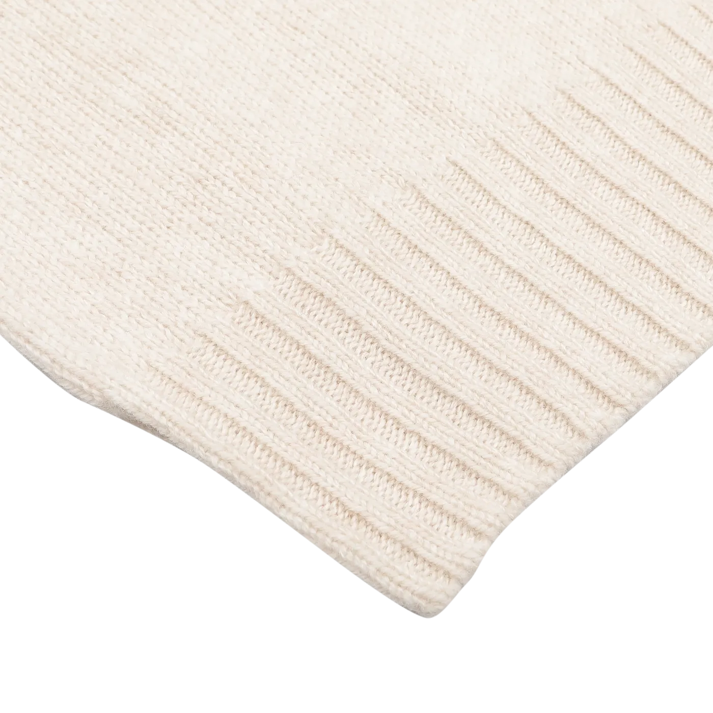 Almond White Extrafine Lambswool Crewneck