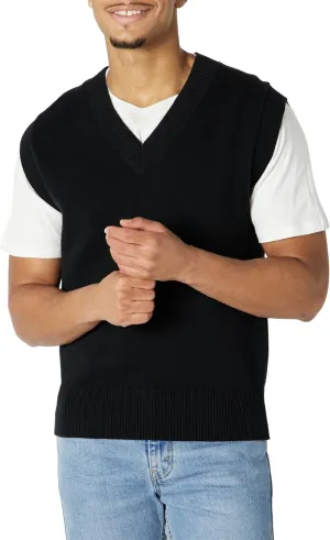 Amazon Essentials Men's Relaxed-Fit V-Neck Sweater Vest