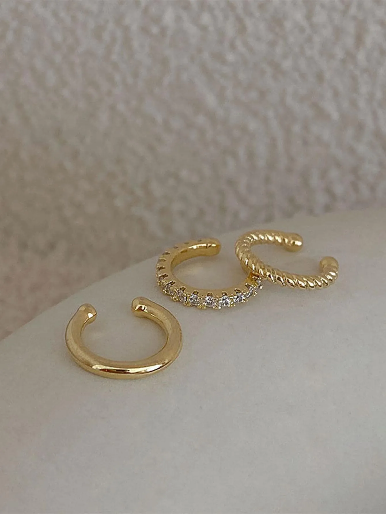 Amy Fashion - 3pcs/set Fashion Zinc Alloy Textured Earrings
