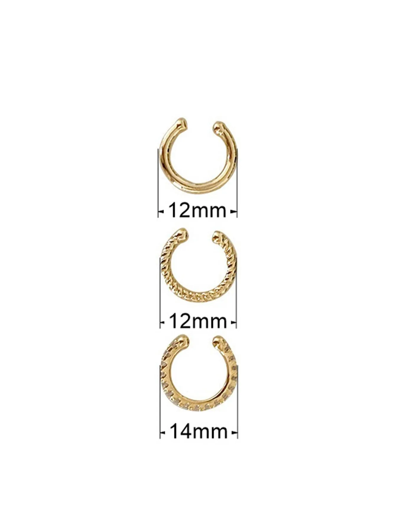 Amy Fashion - 3pcs/set Fashion Zinc Alloy Textured Earrings