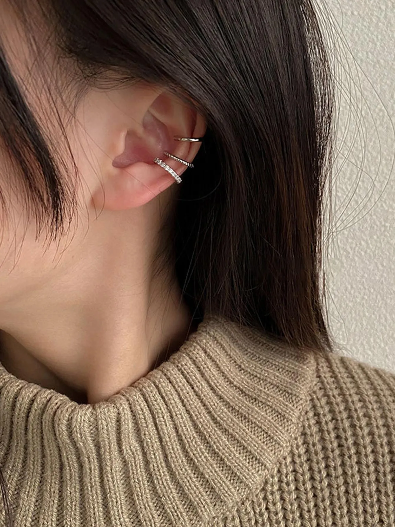 Amy Fashion - 3pcs/set Fashion Zinc Alloy Textured Earrings