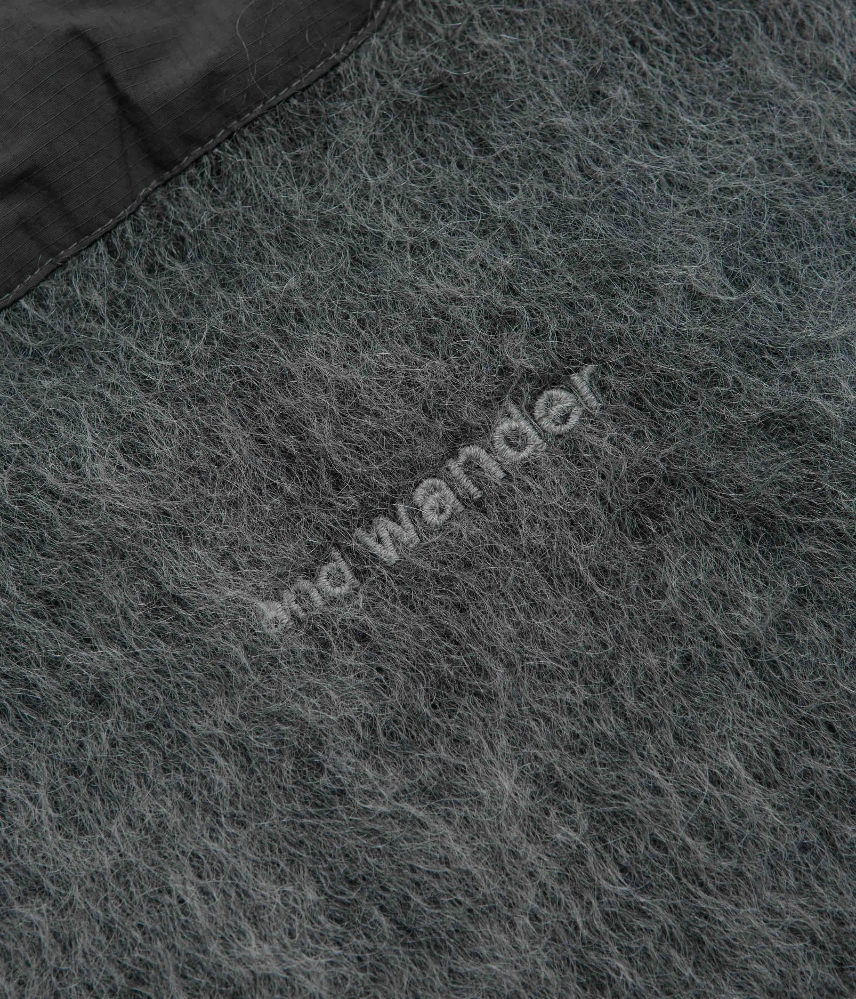 and wander Mohair Wool Hoodie - Grey