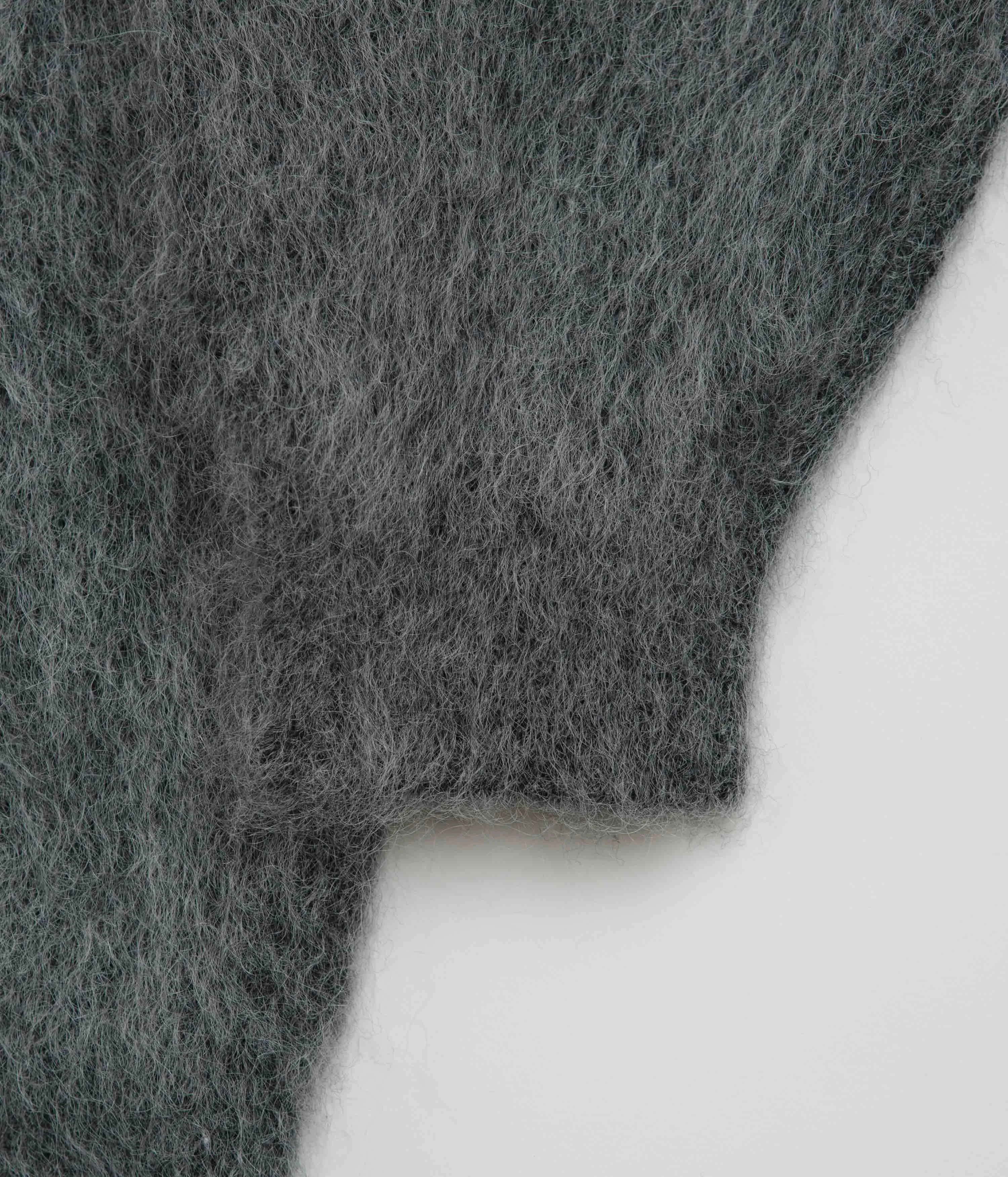 and wander Mohair Wool Hoodie - Grey