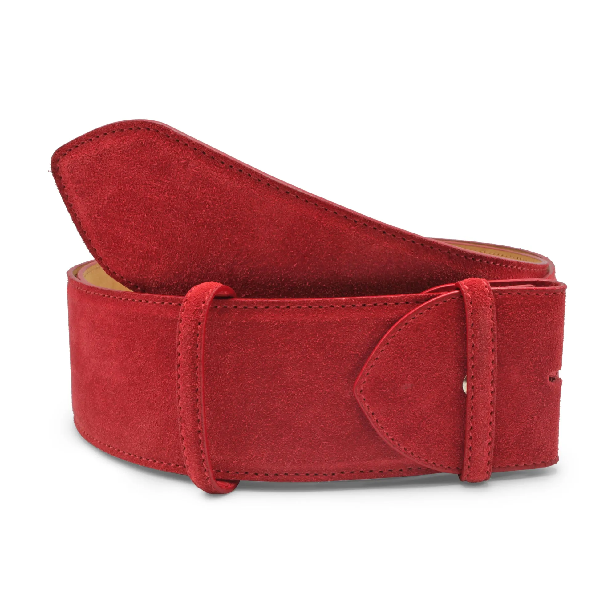 Bacall Wide Curved Suede Belt Strap