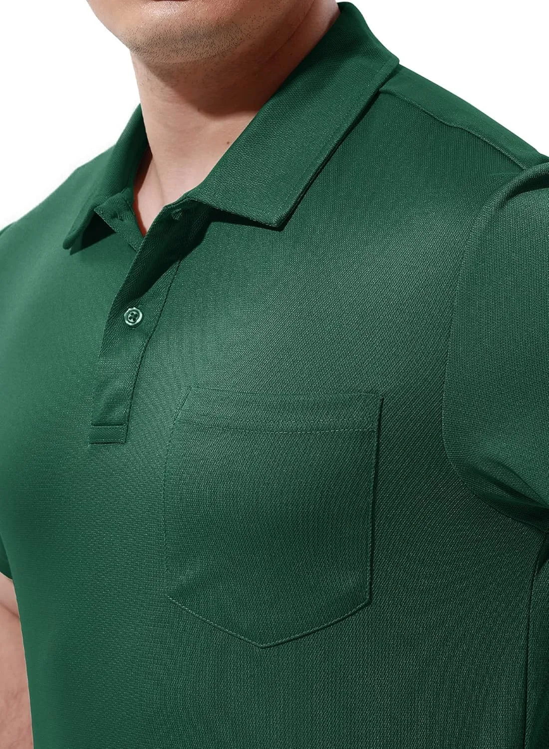 BASUDAM Men's Polo Shirts with Pocket Quick Dry Short Sleeve Active Performance