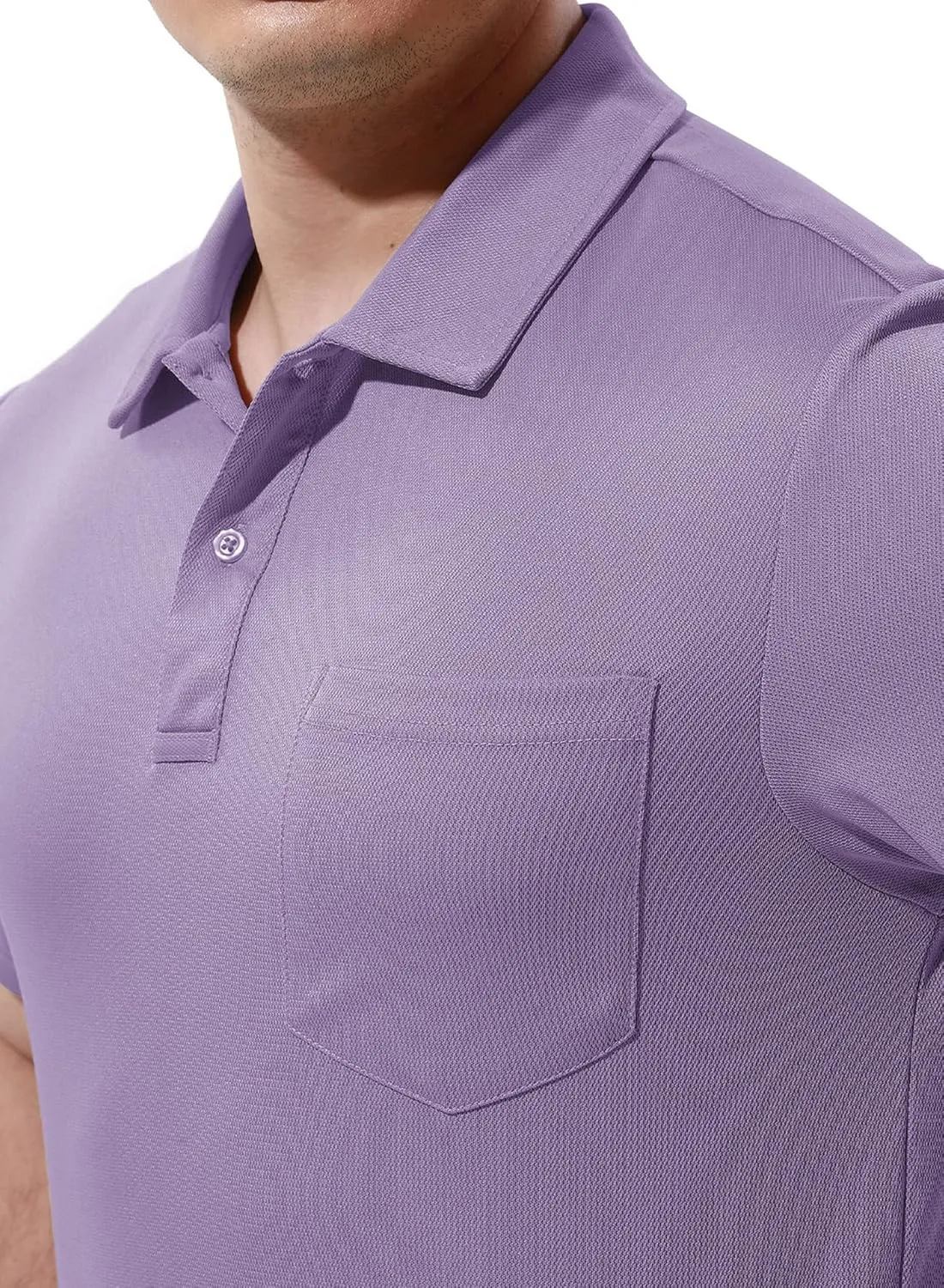 BASUDAM Men's Polo Shirts with Pocket Quick Dry Short Sleeve Active Performance