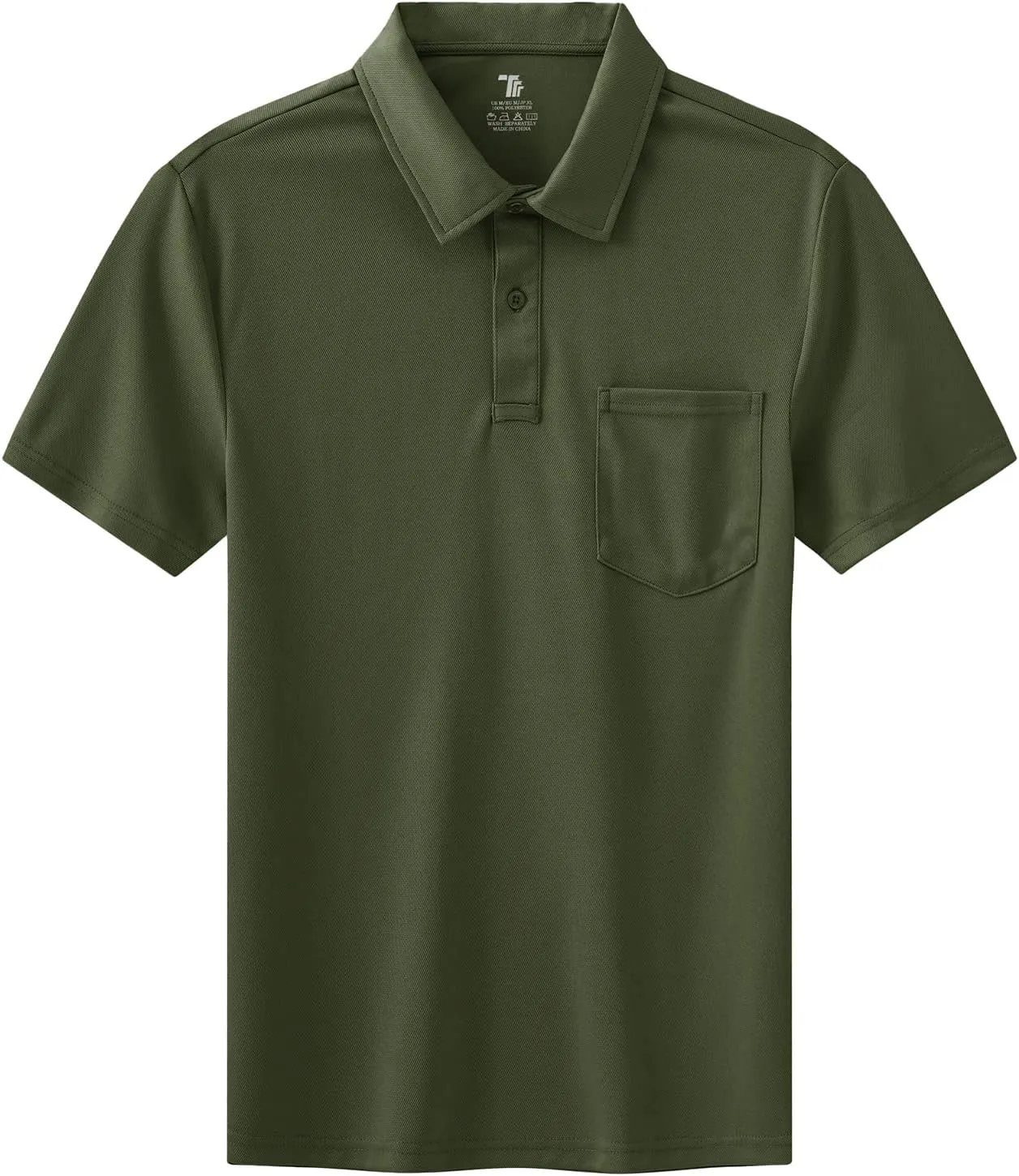 BASUDAM Men's Polo Shirts with Pocket Quick Dry Short Sleeve Active Performance