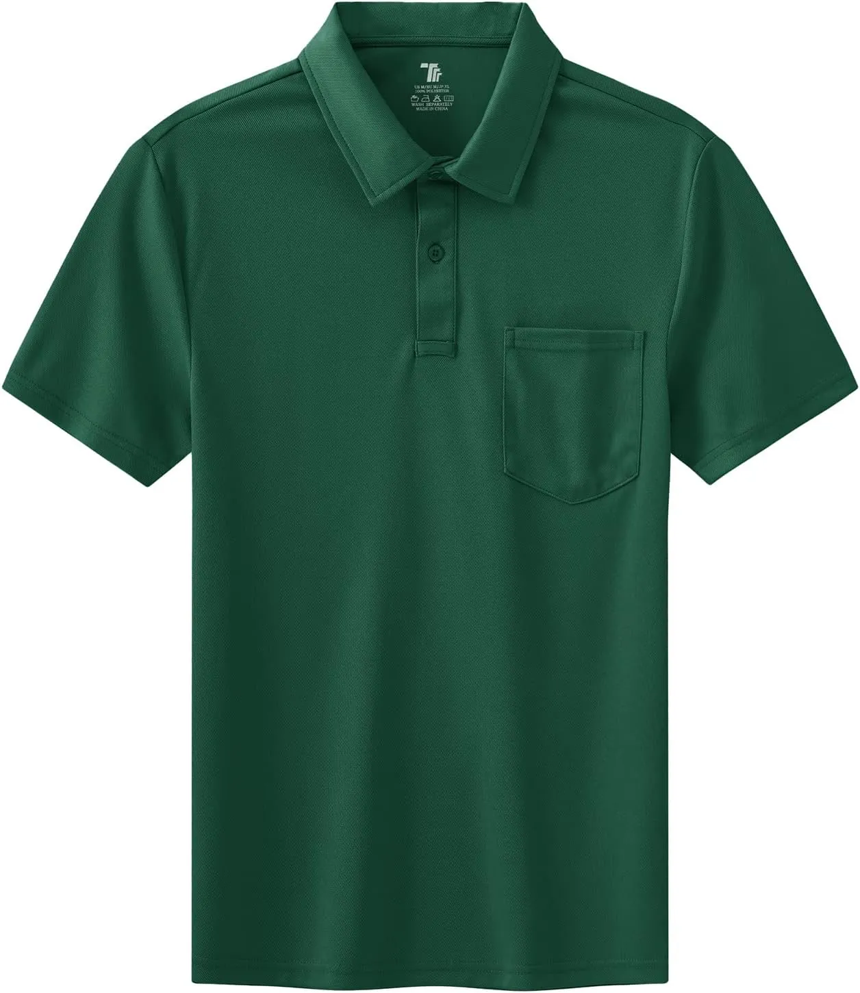 BASUDAM Men's Polo Shirts with Pocket Quick Dry Short Sleeve Active Performance