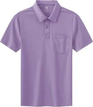 BASUDAM Men's Polo Shirts with Pocket Quick Dry Short Sleeve Active Performance