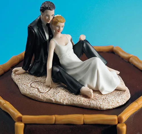 Beach Lounging Bride & Groom Cake Topper