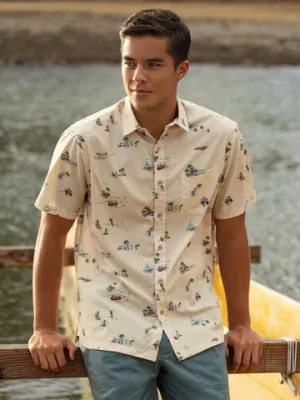 Beach Town Button Up Shirt - Natural