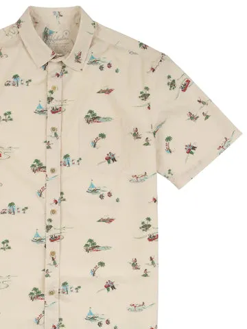 Beach Town Button Up Shirt - Natural