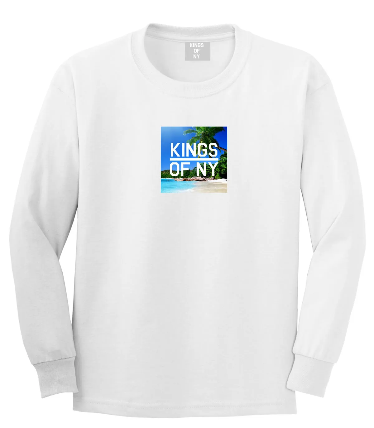 Beach Vacation Box Logo Mens Long Sleeve T-Shirt