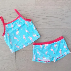 Big Fisch Flamingo Girl's 2 Piece Tankini - Age 2-3 only
