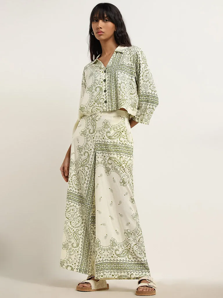 Bombay Paisley Off-White Paisley Shirt
