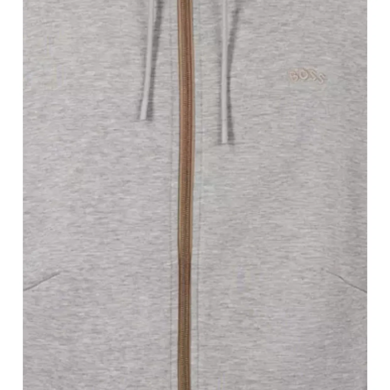 BOSS Saggy Grid Artwork Grey Zip Hoodie