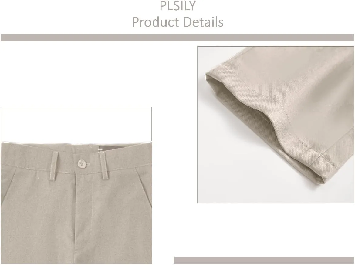 Boys Dress Pants Formal Flat Front Children School Uniform Pants for Boy