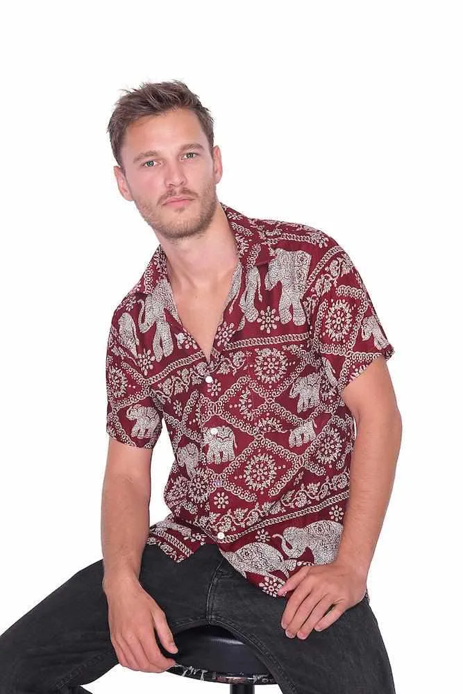 BURGUNDY Aloha Short Sleeve Shirt