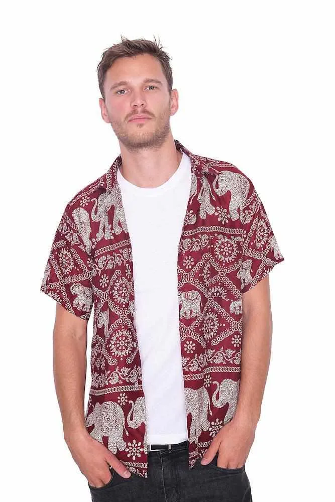 BURGUNDY Aloha Short Sleeve Shirt