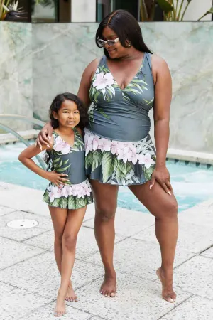 Clear Waters Women's Swim Dress in Aloha Forest