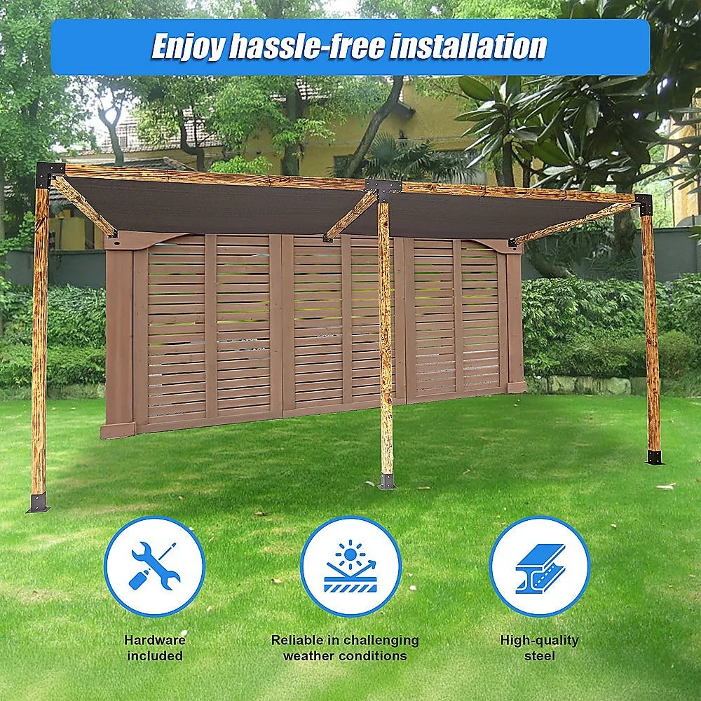 Durable Steel Pergola Brackets Kit with Coffee Screens