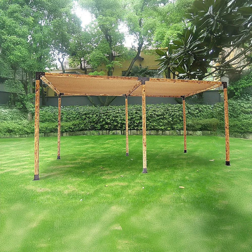 Durable Steel Pergola Brackets Set with Coffee Screens