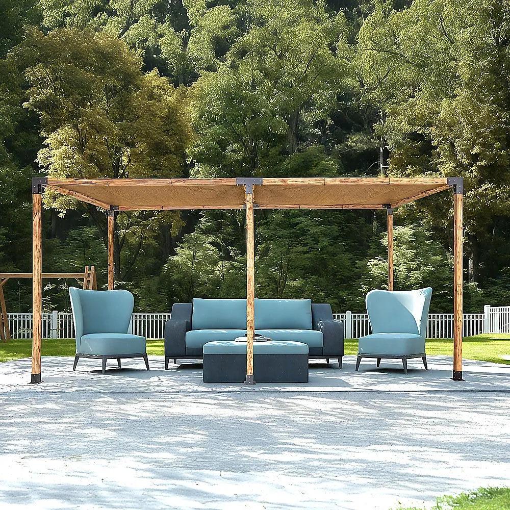 Durable Steel Pergola Brackets Set with Coffee Screens