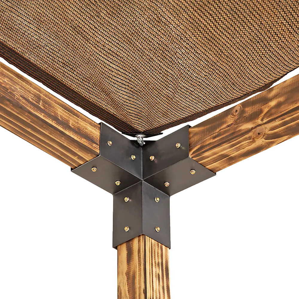 Durable Steel Pergola Brackets Set with Coffee Screens