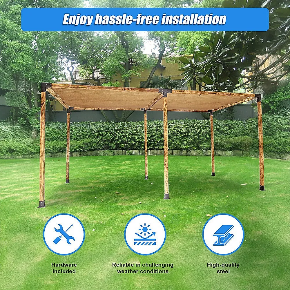 Durable Steel Pergola Brackets Set with Coffee Screens
