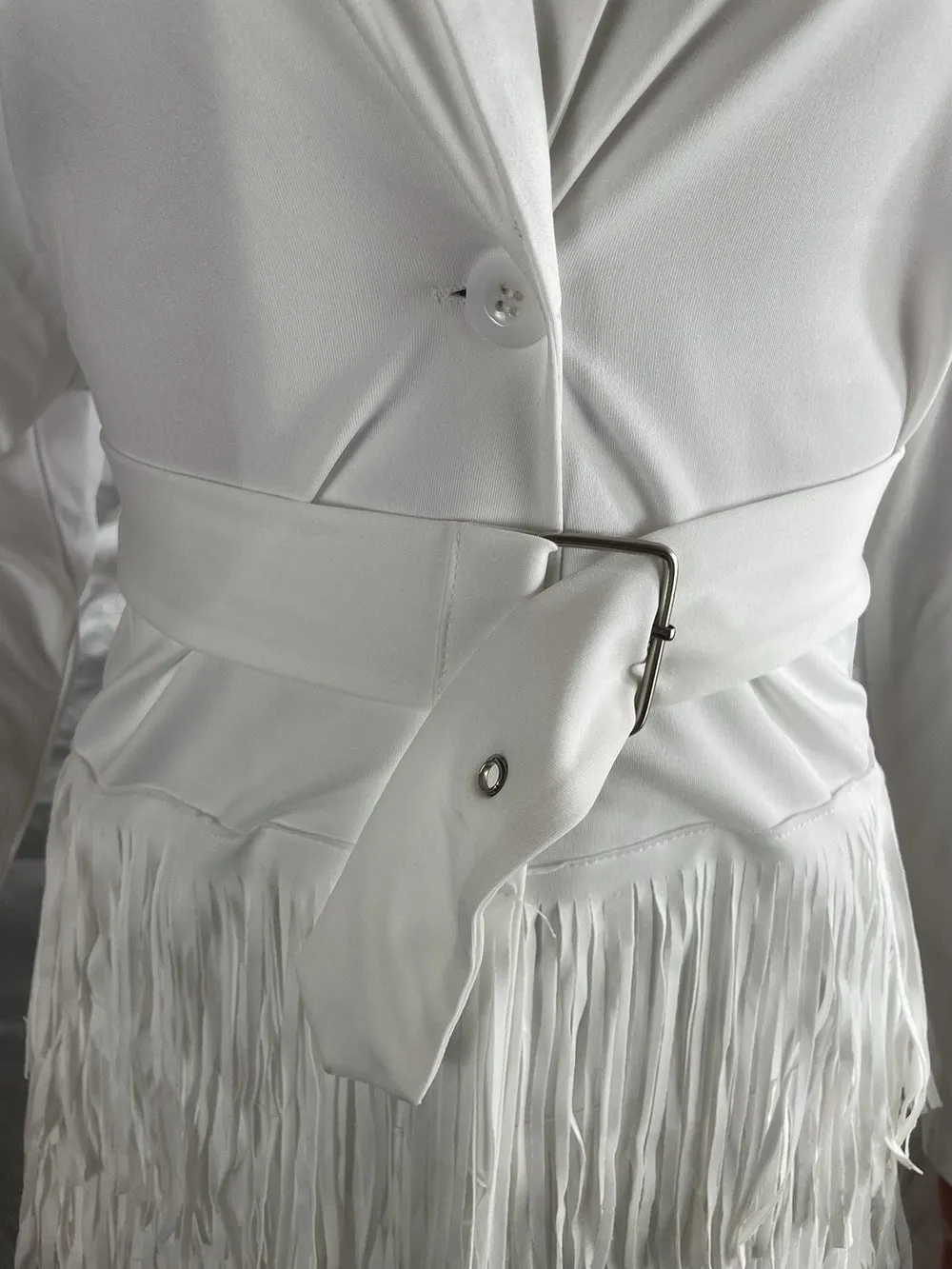 Fashion solid color tassel suit（AY2419）