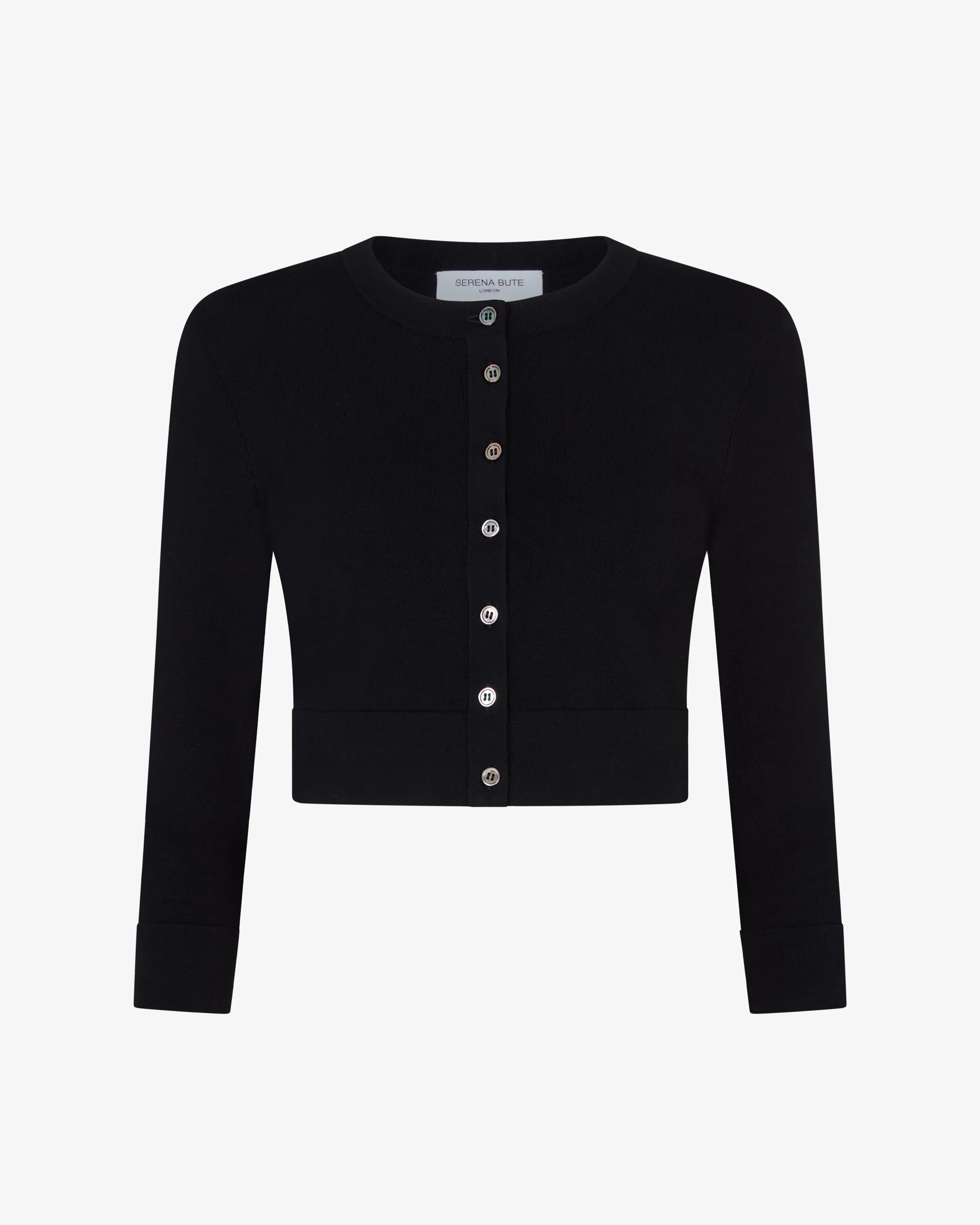 Fitted Cropped Cardigan - Black