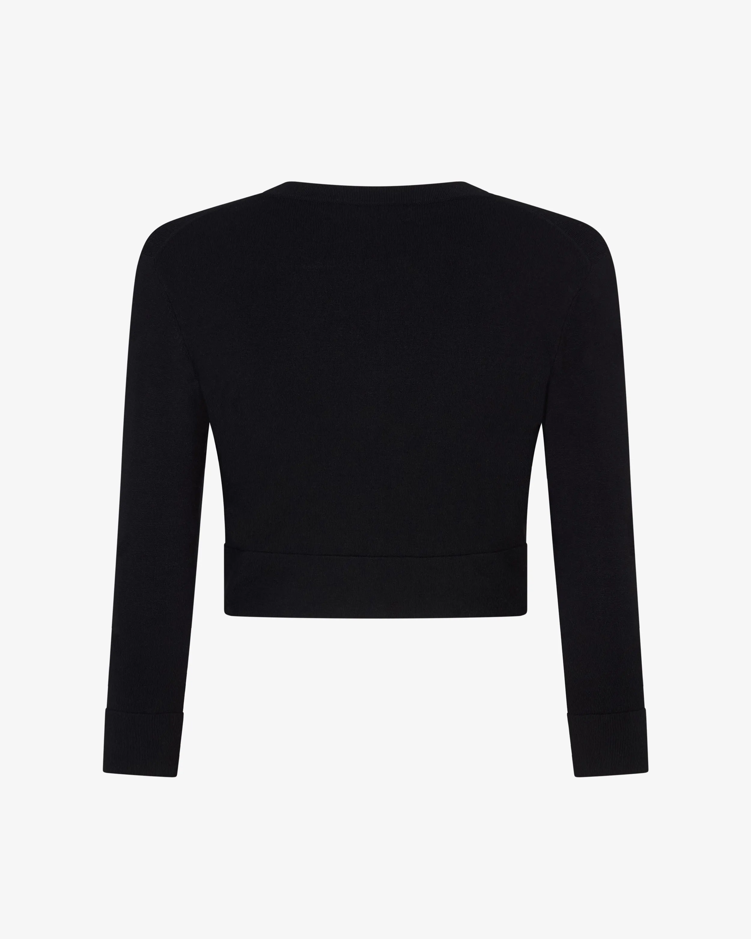 Fitted Cropped Cardigan - Black