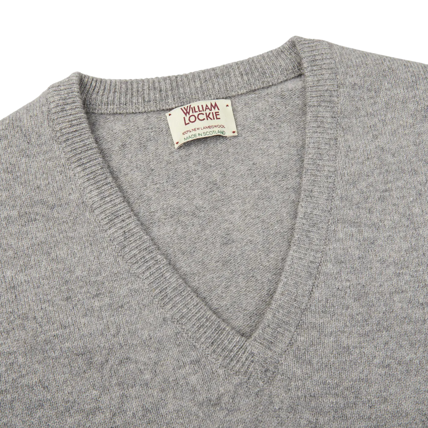 Flannel Grey V-Neck Lambswool Sweater