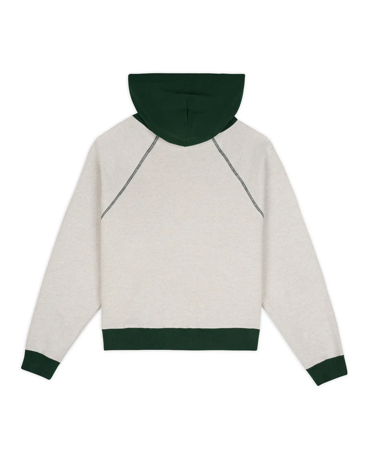 Fleece Logo Head Raglan Hoodie - Oatmeal Green