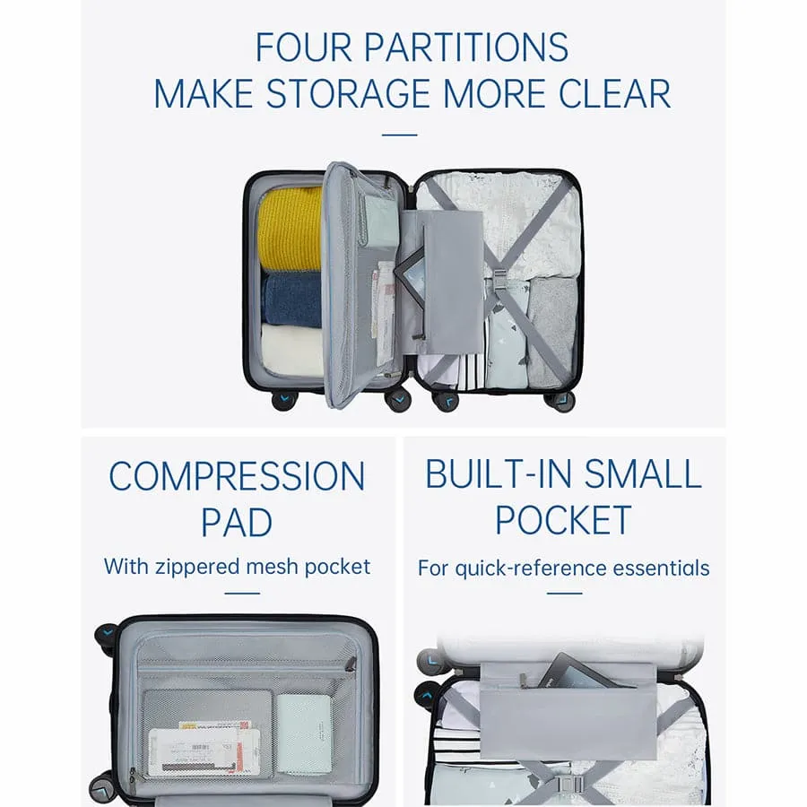 Globetrotter 20" Hardside Rolling Carry-on Stylish Suitcase