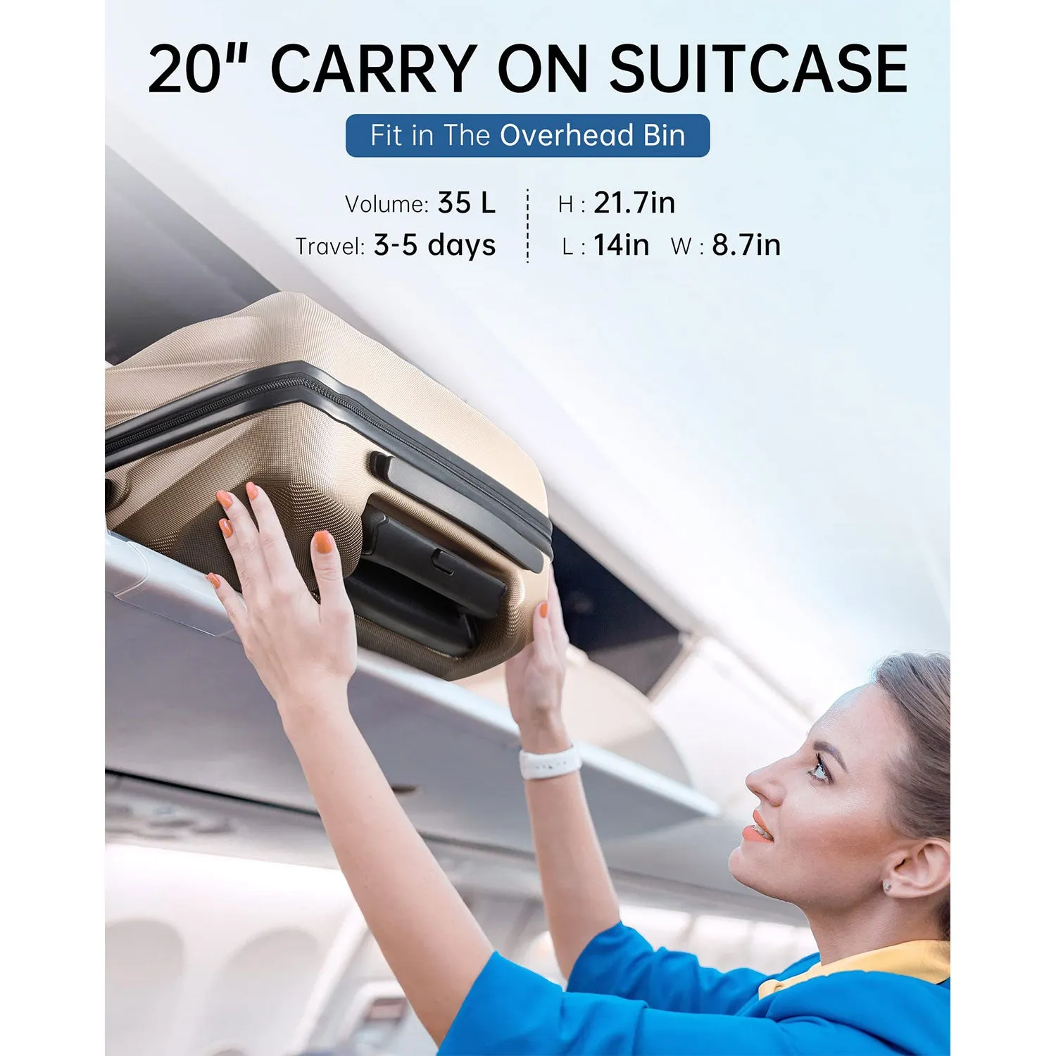 Globetrotter 20" Hardside Rolling Carry-on Stylish Suitcase