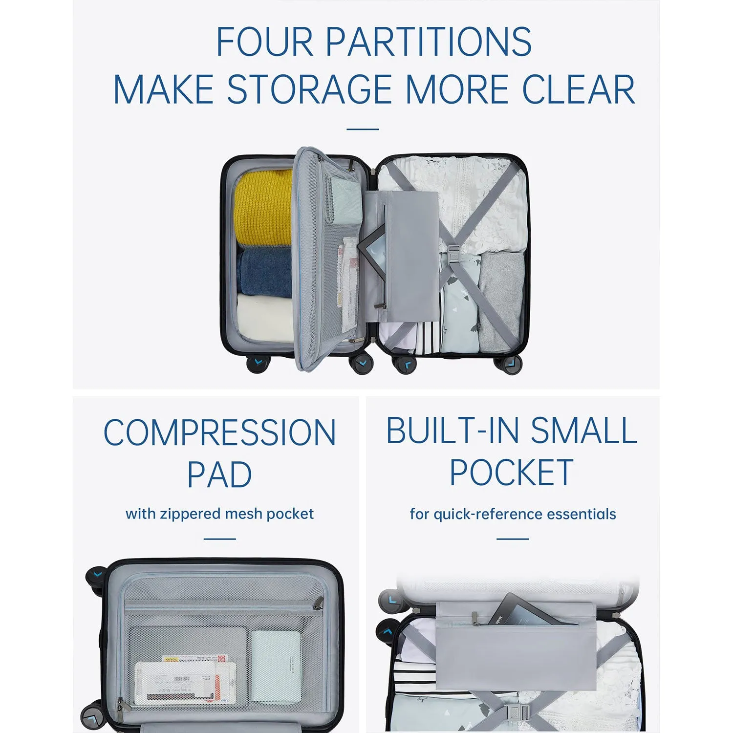 Globetrotter 20" Hardside Rolling Carry-on Stylish Suitcase