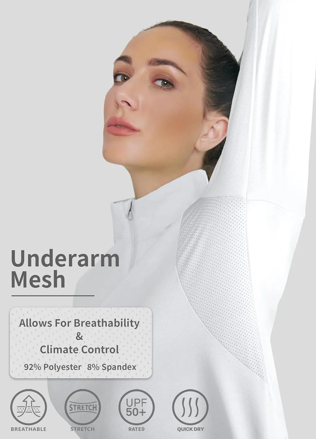Hiverlay Women's Quick Dry Shirts Long Sleeve for Running Hiking Workout UPF50  Lightweight Pullover Top with Pocket