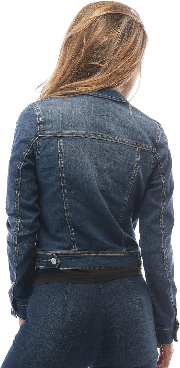 Hollywood Star Fashion Womens Basic Button Down Denim Jean Jacket