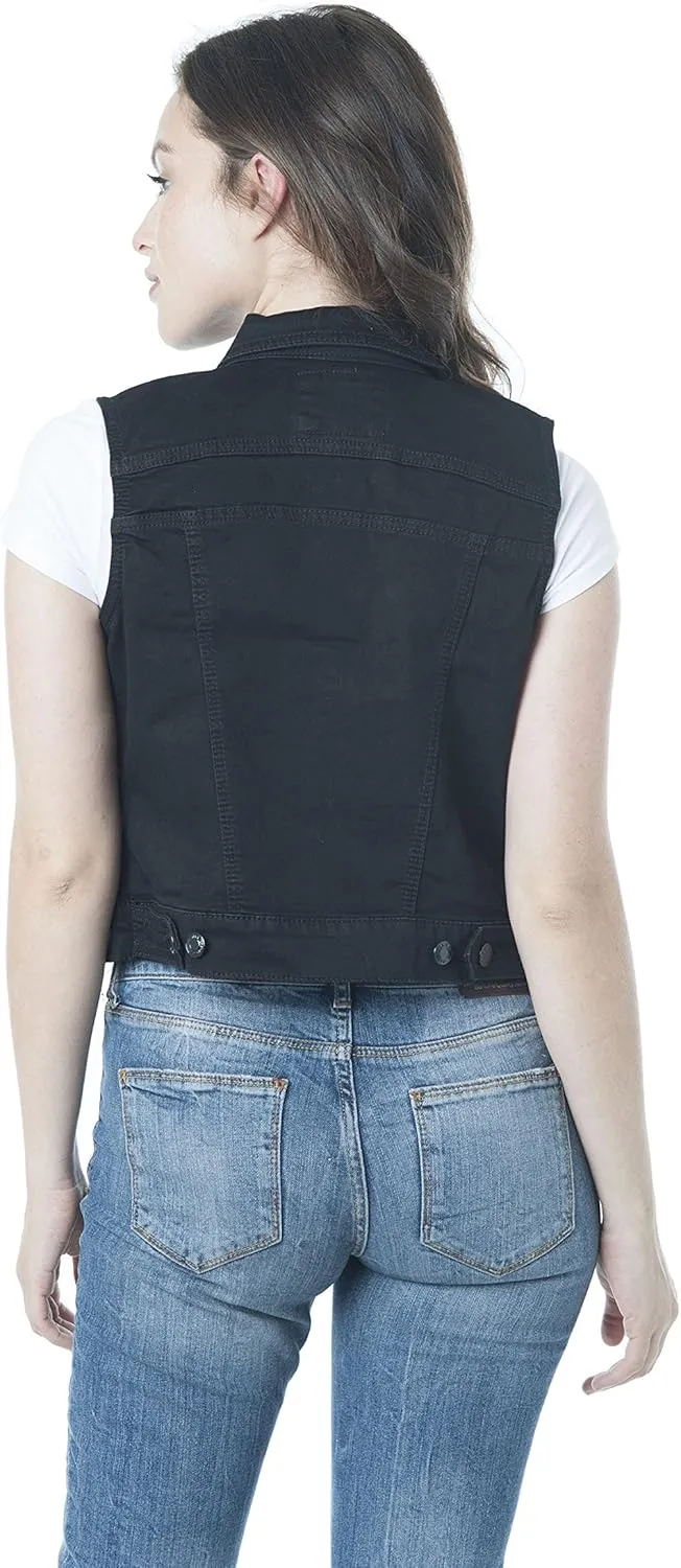 Hollywood Star Fashion Womens Basic Button Down Denim Jean Jacket