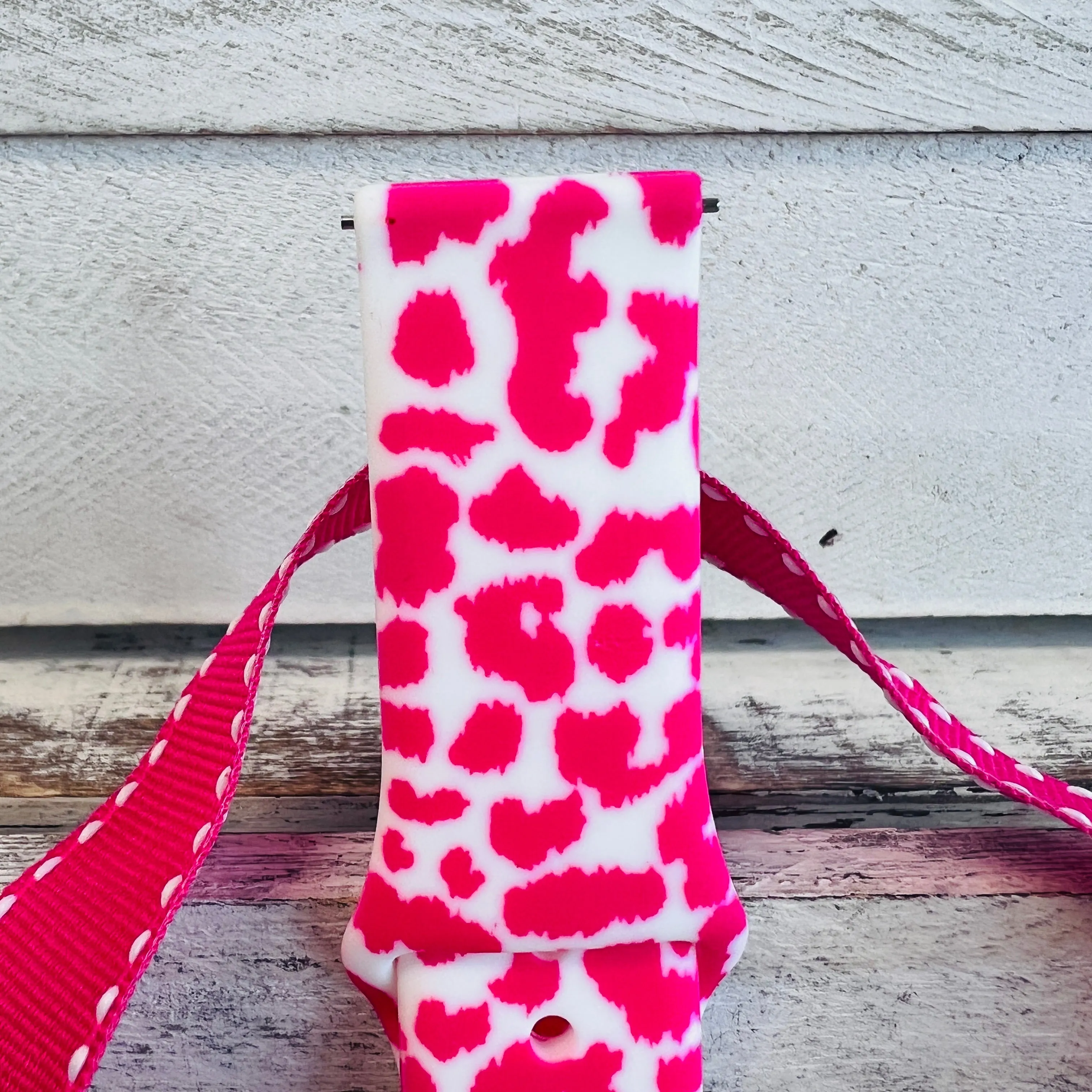 Hot Pink Leopard Print Silicone Band For Samsung Watch