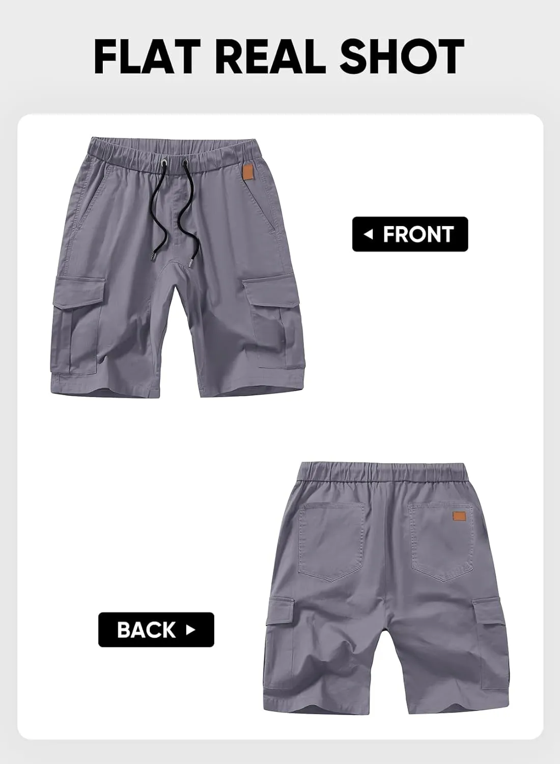JMIERR Mens Casual Cargo Shorts - Cotton Drawstring Stretch Summer Beach Shorts Twill Chino Short with 6 Pockets
