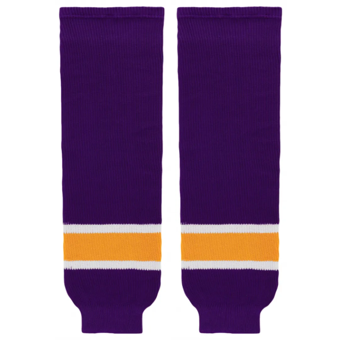 K1 Sportswear Los Angeles Kings S823 Purple Knit Ice Hockey Socks