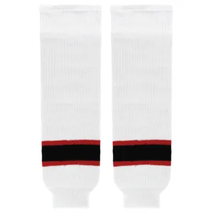 K1 Sportswear New Jersey Devils White Knit Ice Hockey Socks