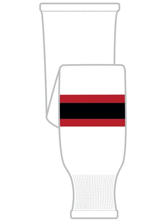 K1 Sportswear New Jersey Devils White Knit Ice Hockey Socks